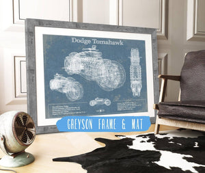 14" x 11" / Greyson Frame & Mat Cutler West Dodge Tomahawk Vintage Blueprint Auto Print