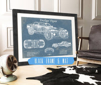 Cutler West Dodge Collection 14" x 11" / Black Frame & Mat Dodge Viper 1 Vintage Blueprint Auto Print 933350150_58375