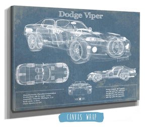 Cutler West Dodge Viper 1 Vintage Blueprint Auto Print
