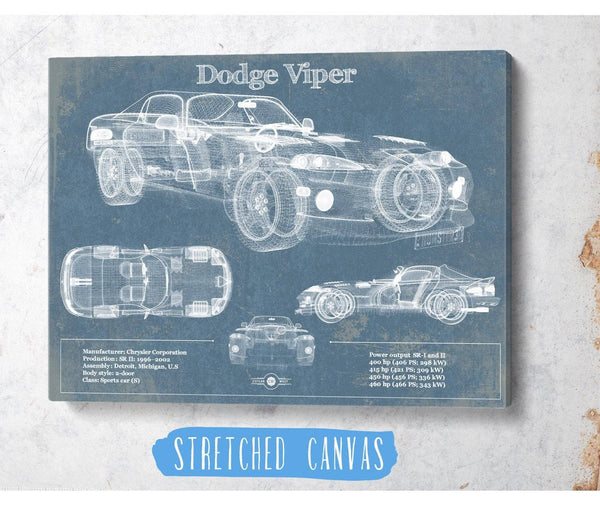 Cutler West Dodge Viper 1 Vintage Blueprint Auto Print