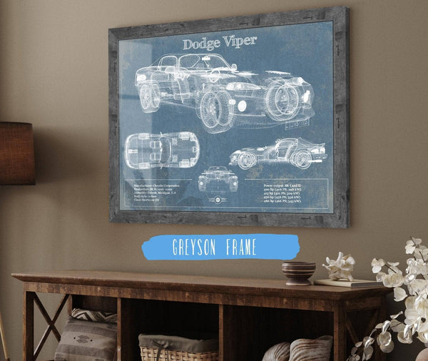 Cutler West Dodge Viper 1 Vintage Blueprint Auto Print