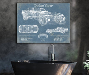 Cutler West Dodge Viper 1 Vintage Blueprint Auto Print