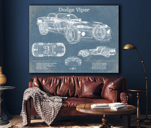 Cutler West Dodge Viper 1 Vintage Blueprint Auto Print