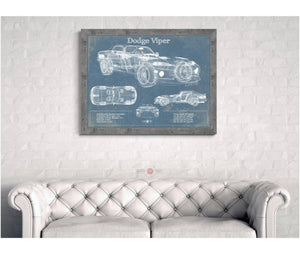 14" x 11" / Greyson Frame Cutler West Dodge Viper 1 Vintage Blueprint Auto Print