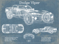 Cutler West Dodge Collection 14" x 11" / Unframed Dodge Viper 1 Vintage Blueprint Auto Print 933350150_58373