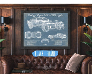 Cutler West Dodge Viper MK1 GTS 1996 Blueprint Vintage Auto Print