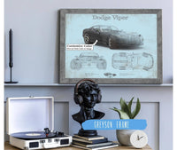 Cutler West Dodge Collection Dodge Viper Vintage Blueprint Auto Print
