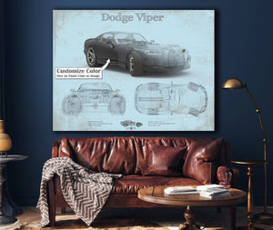 Cutler West Dodge Viper Vintage Blueprint Auto Print