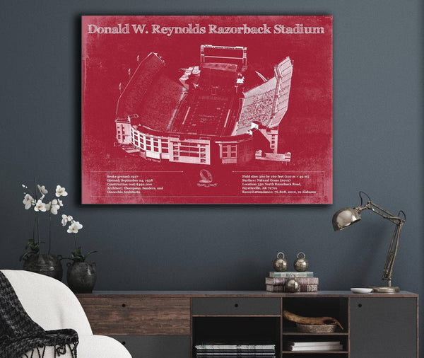 Cutler West Donald W. Reynolds Razorback Stadium Art - Arkansas Razorbacks Football Art