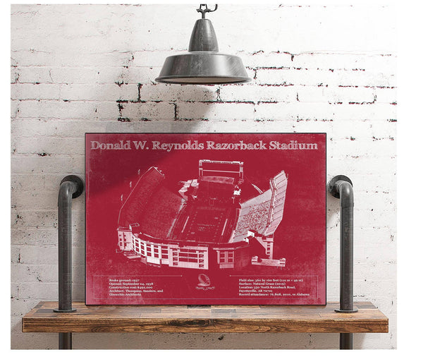 Cutler West Donald W. Reynolds Razorback Stadium Art - Arkansas Razorbacks Football Art