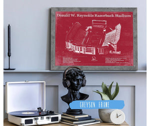 Cutler West Donald W. Reynolds Razorback Stadium Art - Arkansas Razorbacks Football Art