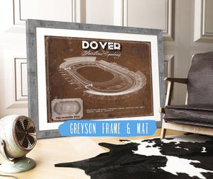 14" x 11" / Greyson Frame & Mat Cutler West Dover International Speedway NASCAR Race Track Print