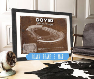 20" x 16" / Black Frame & Mat Cutler West Dover International Speedway NASCAR Race Track Print
