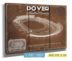 36" x 24" / 3 Panel Canvas Wrap Cutler West Dover International Speedway NASCAR Race Track Print