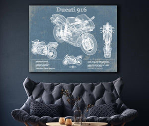 Cutler West Ducati 916 Blueprint Motorcycle Patent Print