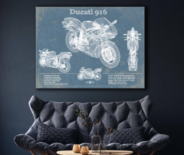 Cutler West Ducati 916 Blueprint Motorcycle Patent Print