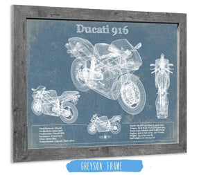 Cutler West Ducati 916 Blueprint Motorcycle Patent Print