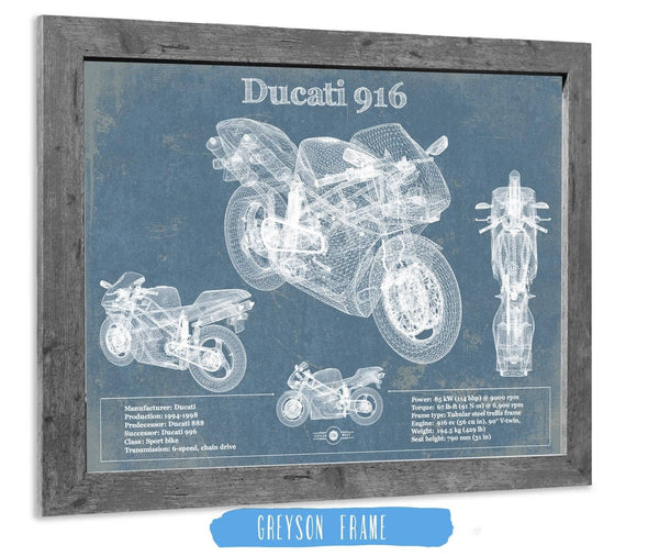 Cutler West Ducati 916 Blueprint Motorcycle Patent Print