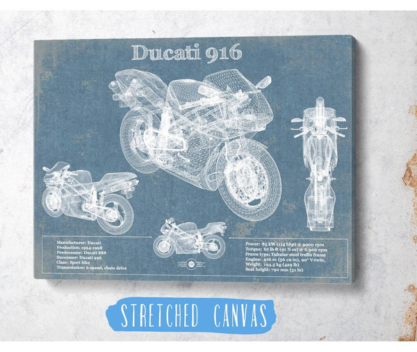 Cutler West Ducati 916 Blueprint Motorcycle Patent Print