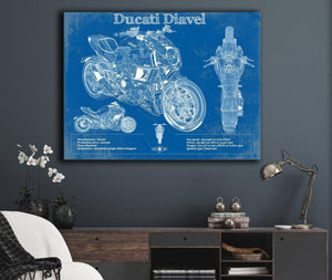 Cutler West Ducati Diavel Blueprint Motorcycle Patent Print