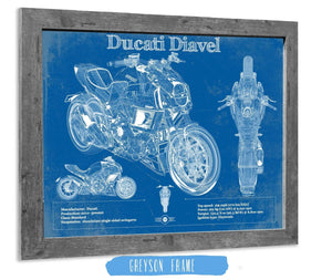 Cutler West Ducati Diavel Blueprint Motorcycle Patent Print