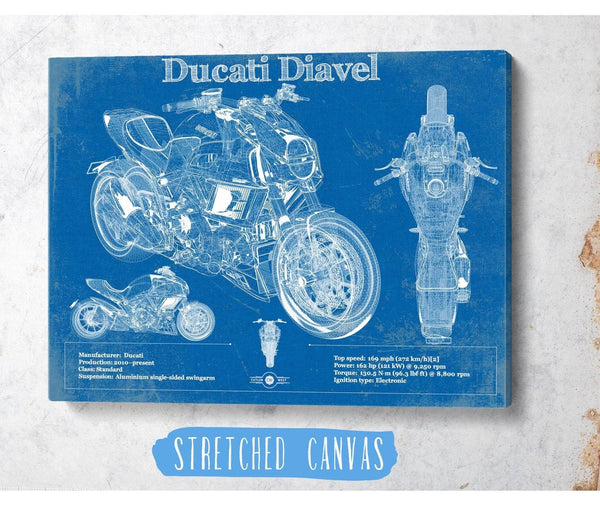 Cutler West Ducati Diavel Blueprint Motorcycle Patent Print