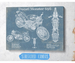 Cutler West Ducati Monster 696 Blueprint Motorcycle Patent Print