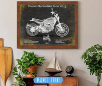 Cutler West Best Selling Collection 14" x 11" / Walnut Frame Ducati Scrambler Icon 2015 Vintage Blueprint Motorcycle Patent Print 845000226_61214