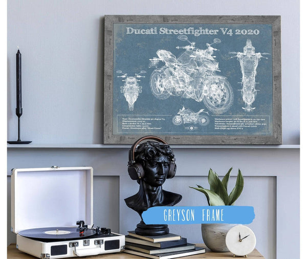 Cutler West Ducati Streetfighter V4 2020 Blueprint Motorcycle Patent Print