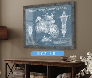Cutler West Ducati Streetfighter V4 2020 Blueprint Motorcycle Patent Print