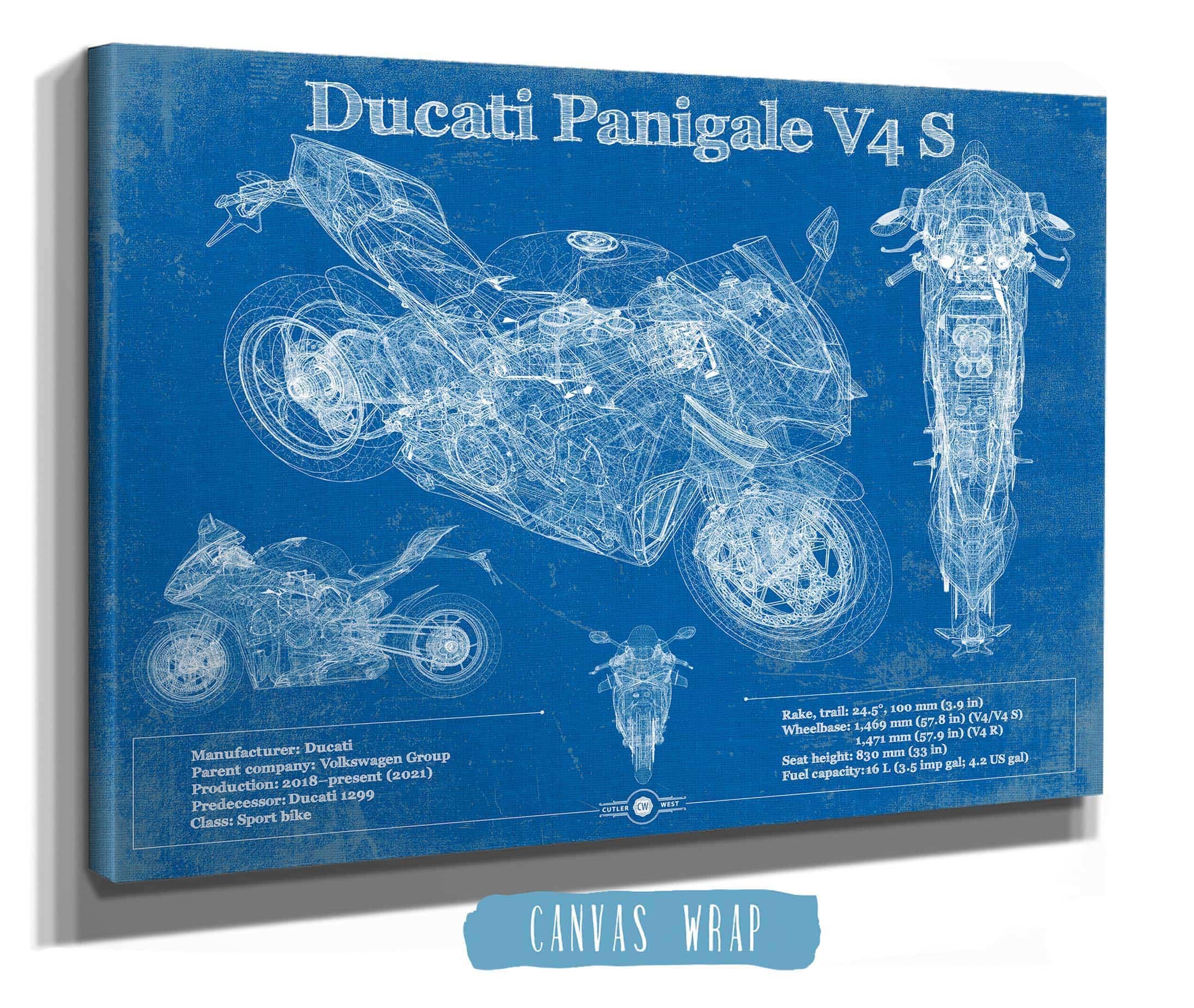 Ducati Streetfighter V4 S 2020 Blueprint Motorcycle Patent Art by