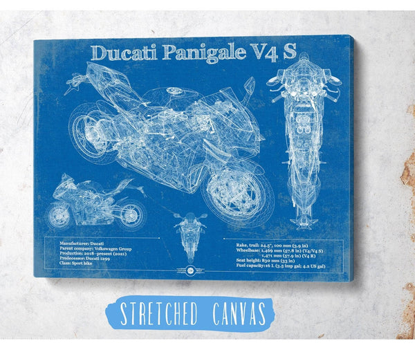 Cutler West Ducati Streetfighter V4 S 2020 Blueprint Motorcycle Patent Print