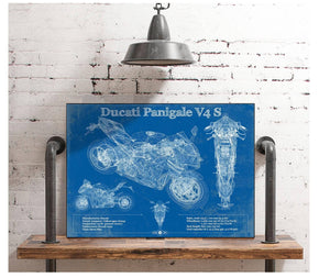 Cutler West Ducati Streetfighter V4 S 2020 Blueprint Motorcycle Patent Print