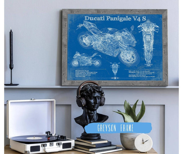 Cutler West Ducati Streetfighter V4 S 2020 Blueprint Motorcycle Patent Print