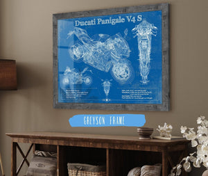 14" x 11" / Greyson Frame Cutler West Ducati Streetfighter V4 S 2020 Blueprint Motorcycle Patent Print
