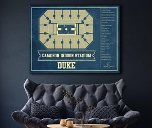 Cutler West Duke Blue Devils - Cameron Indoor Stadium Seating Chart - College Basketball Blueprint Art