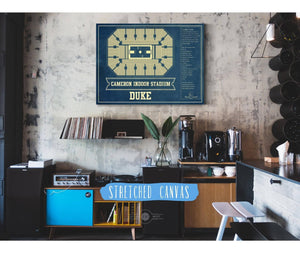 Cutler West Duke Blue Devils - Cameron Indoor Stadium Seating Chart - College Basketball Blueprint Art