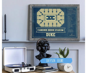 Cutler West Duke Blue Devils - Cameron Indoor Stadium Seating Chart - College Basketball Blueprint Art