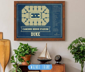 Cutler West Duke Blue Devils - Cameron Indoor Stadium Seating Chart - College Basketball Blueprint Art