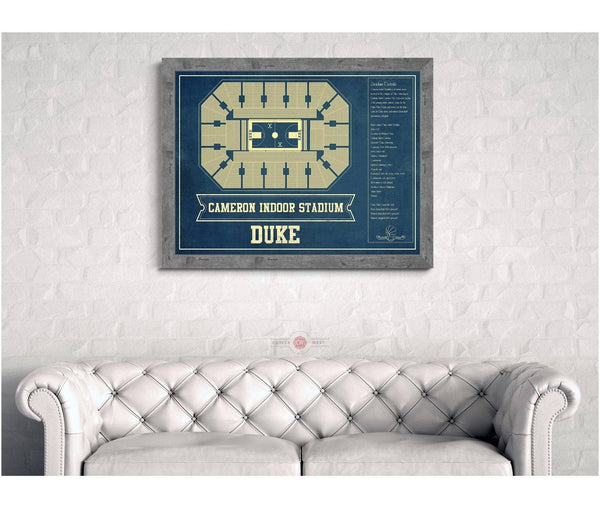 Cutler West Duke Blue Devils - Cameron Indoor Stadium Seating Chart - College Basketball Blueprint Art