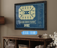 Cutler West Basketball Collection 14" x 11" / Black Frame Duke Blue Devils - Cameron Indoor Stadium Seating Chart - College Basketball Blueprint Art 661797598-TOP_83031