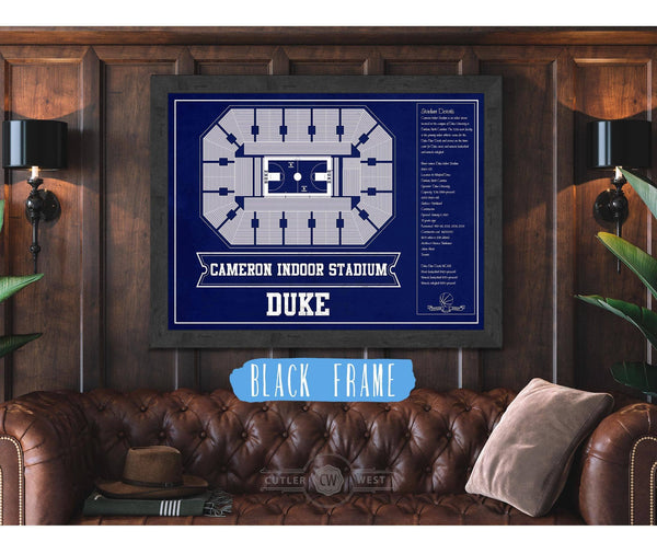 Cutler West Duke Blue Devils - Cameron Indoor Stadium Seating Chart Team Color - College Basketball Blueprint Art