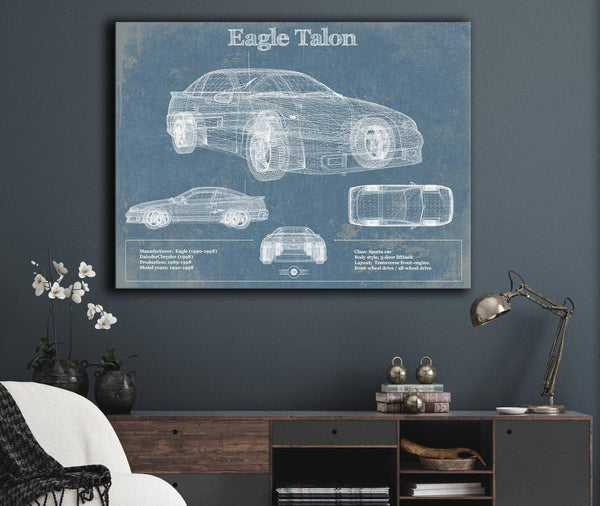 Cutler West Eagle Talon Vintage Blueprint Auto Print