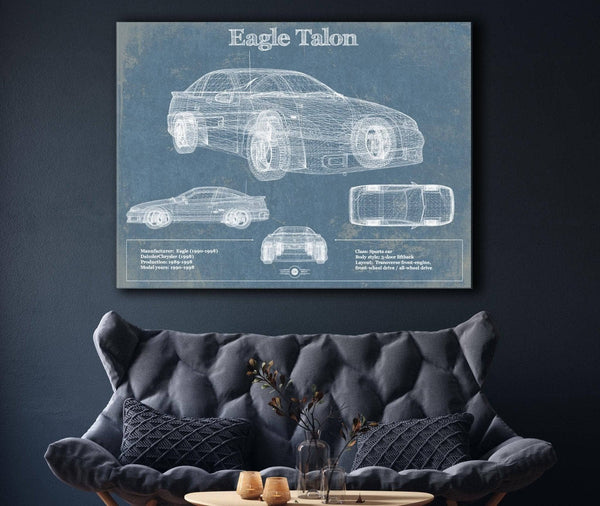Cutler West Eagle Talon Vintage Blueprint Auto Print