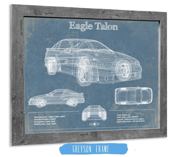 14" x 11" / Greyson Frame Cutler West Eagle Talon Vintage Blueprint Auto Print