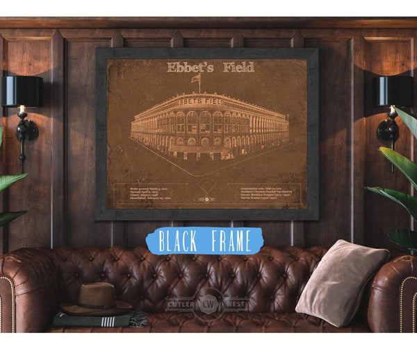 Cutler West Ebbet's Field - Vintage Brooklyn Dodgers Baseball Art