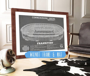 20" x 16" / Walnut Frame & Mat Cutler West Eintracht Frankfurt FC - Commerzbank-Arena Soccer Print