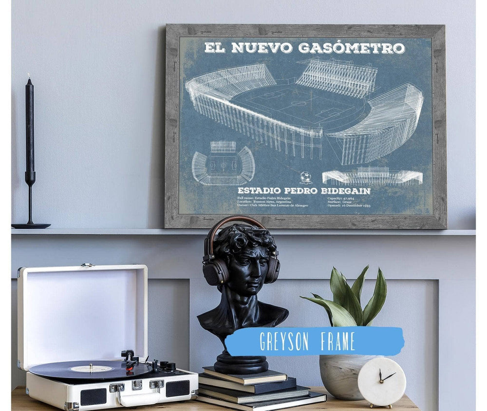 14" x 11" / Stretched Canvas Wrap Cutler West El Nuevo Gasómetro Print Club Atlético San Lorenzo De Almagro Soccer Print