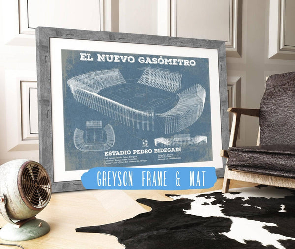 14" x 11" / Greyson Frame & Mat Cutler West El Nuevo Gasómetro Print Club Atlético San Lorenzo De Almagro Soccer Print