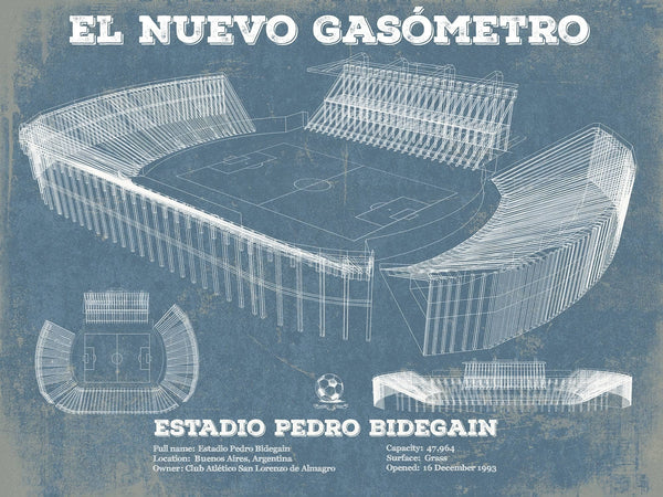 14" x 11" / Unframed Cutler West El Nuevo Gasómetro Print Club Atlético San Lorenzo De Almagro Soccer Print